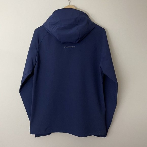 Mammut Macun Jacket Mens M Navy Blue Water Repellent Hooded Soft Shell Coat EUC - Picture 5 of 14
